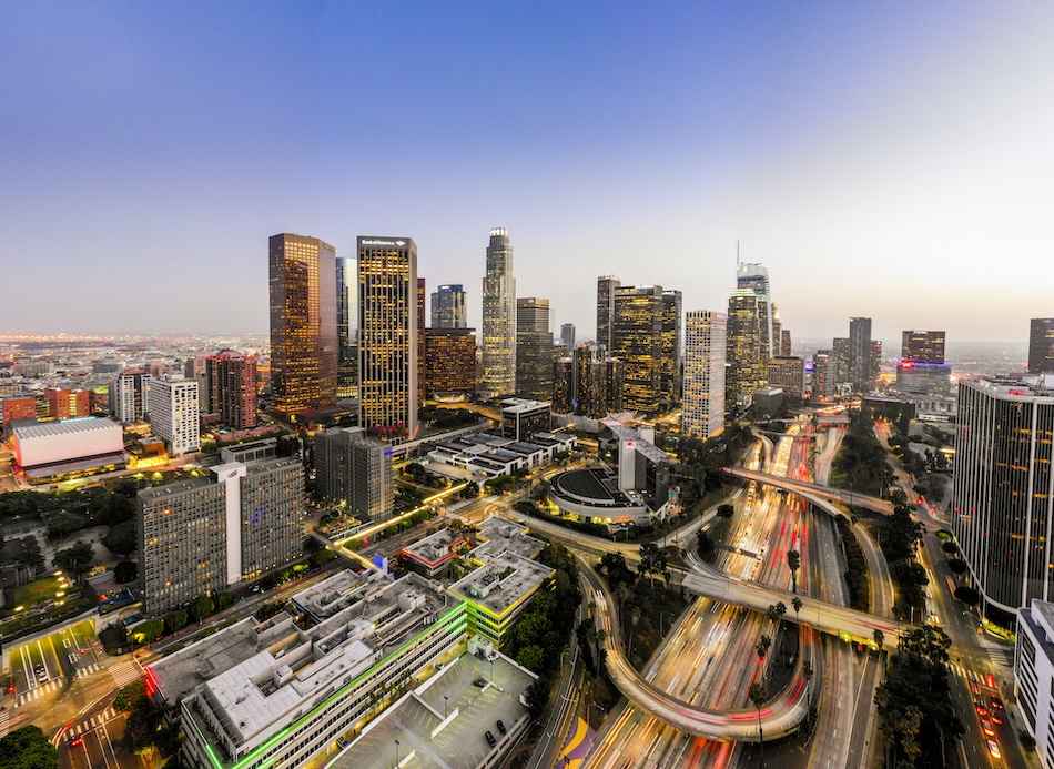 Modern architecture in an international business district
